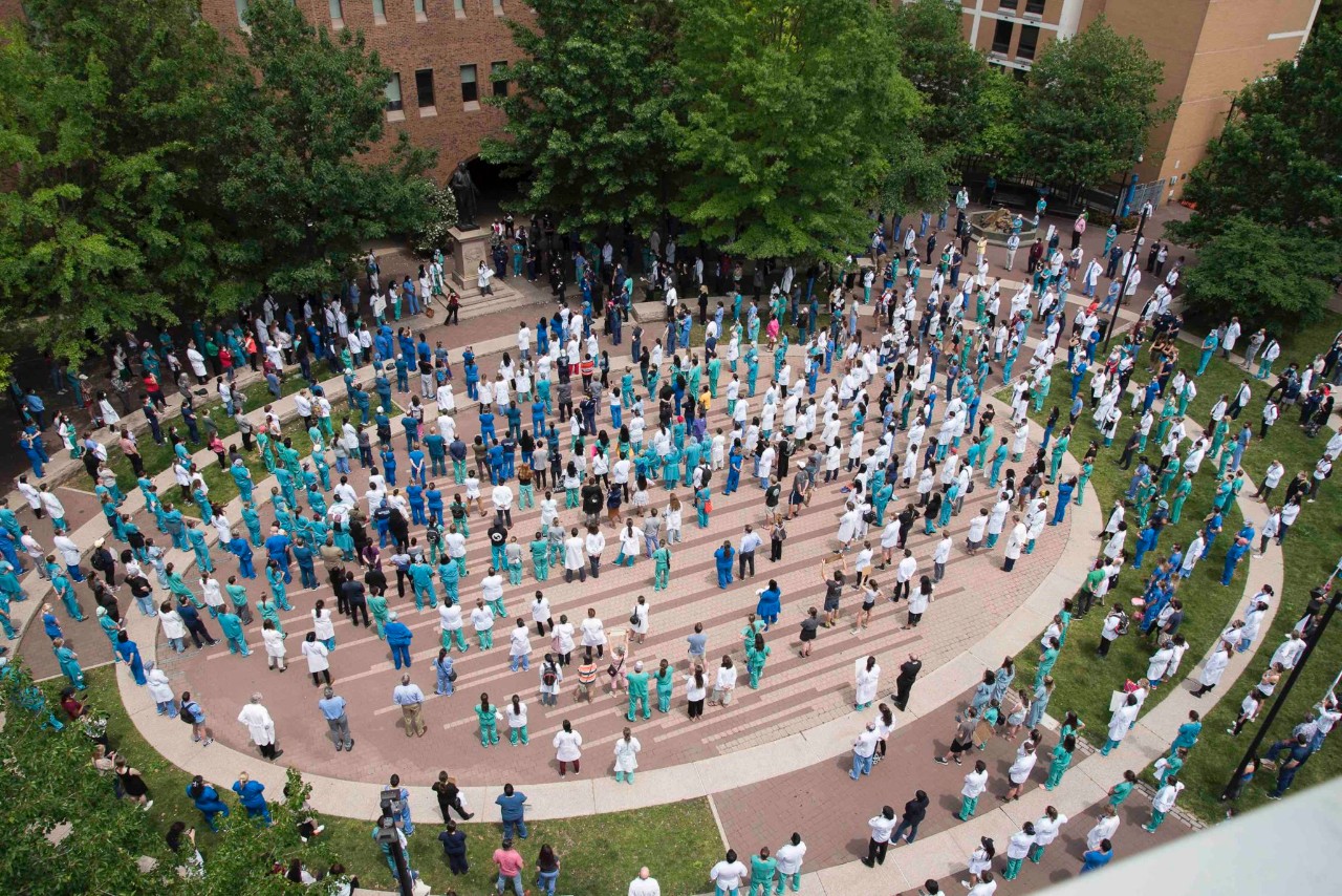 Overhead photo of White Coats for Black Lives