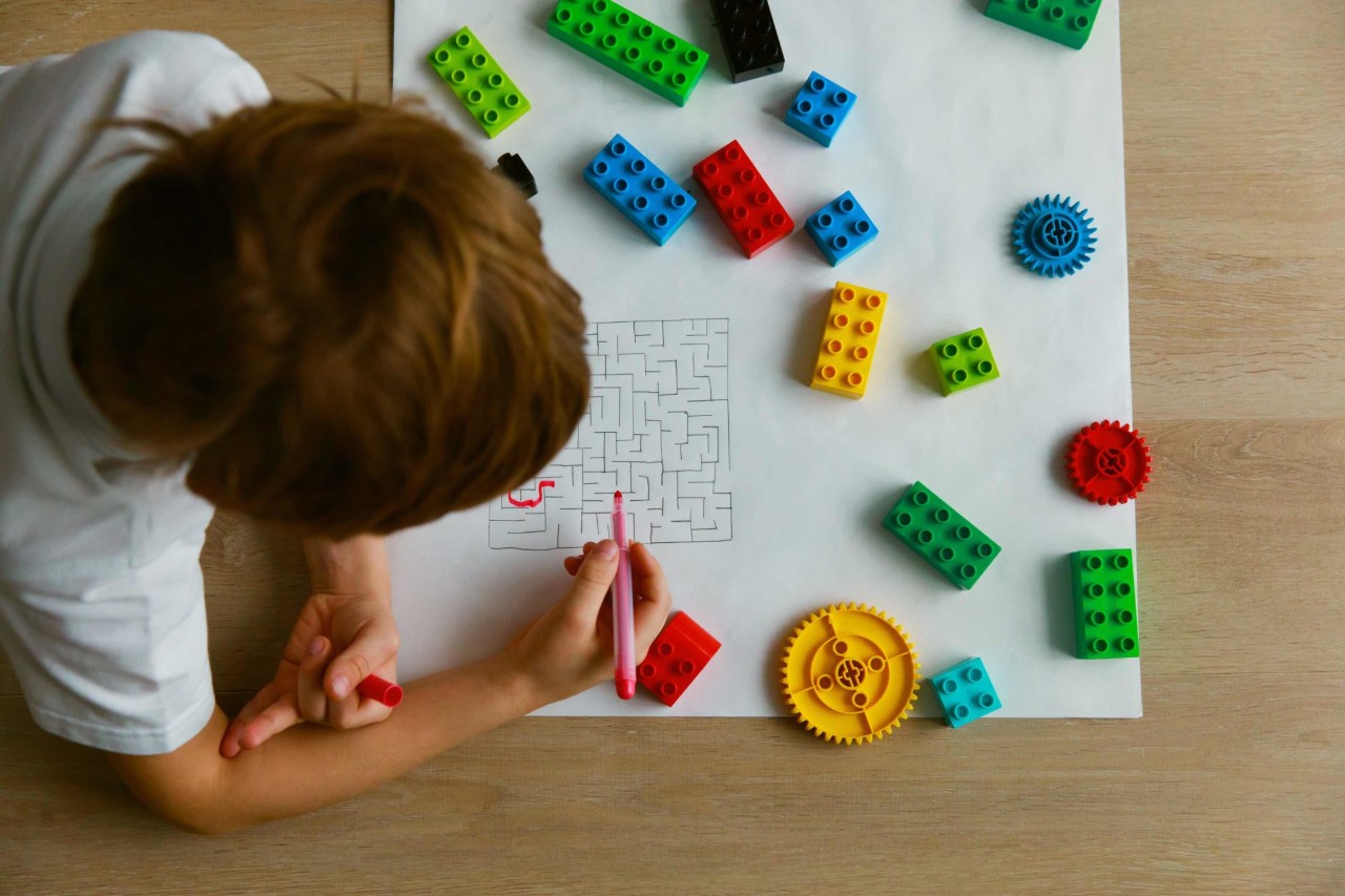 Child doing a maze