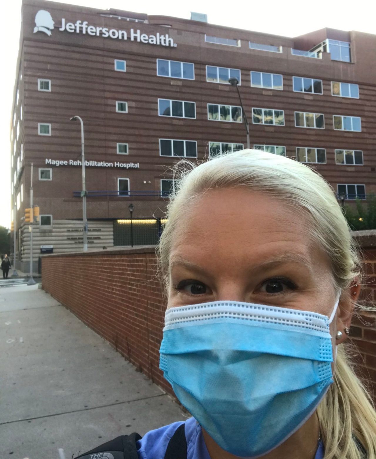 Michelle Konkoly in front of Magee
