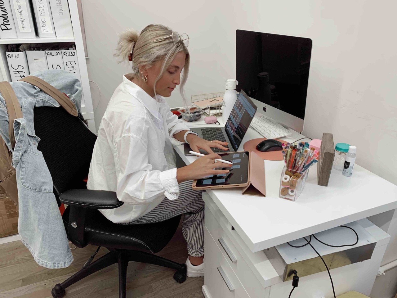 Hannah Holton working at Egg New York