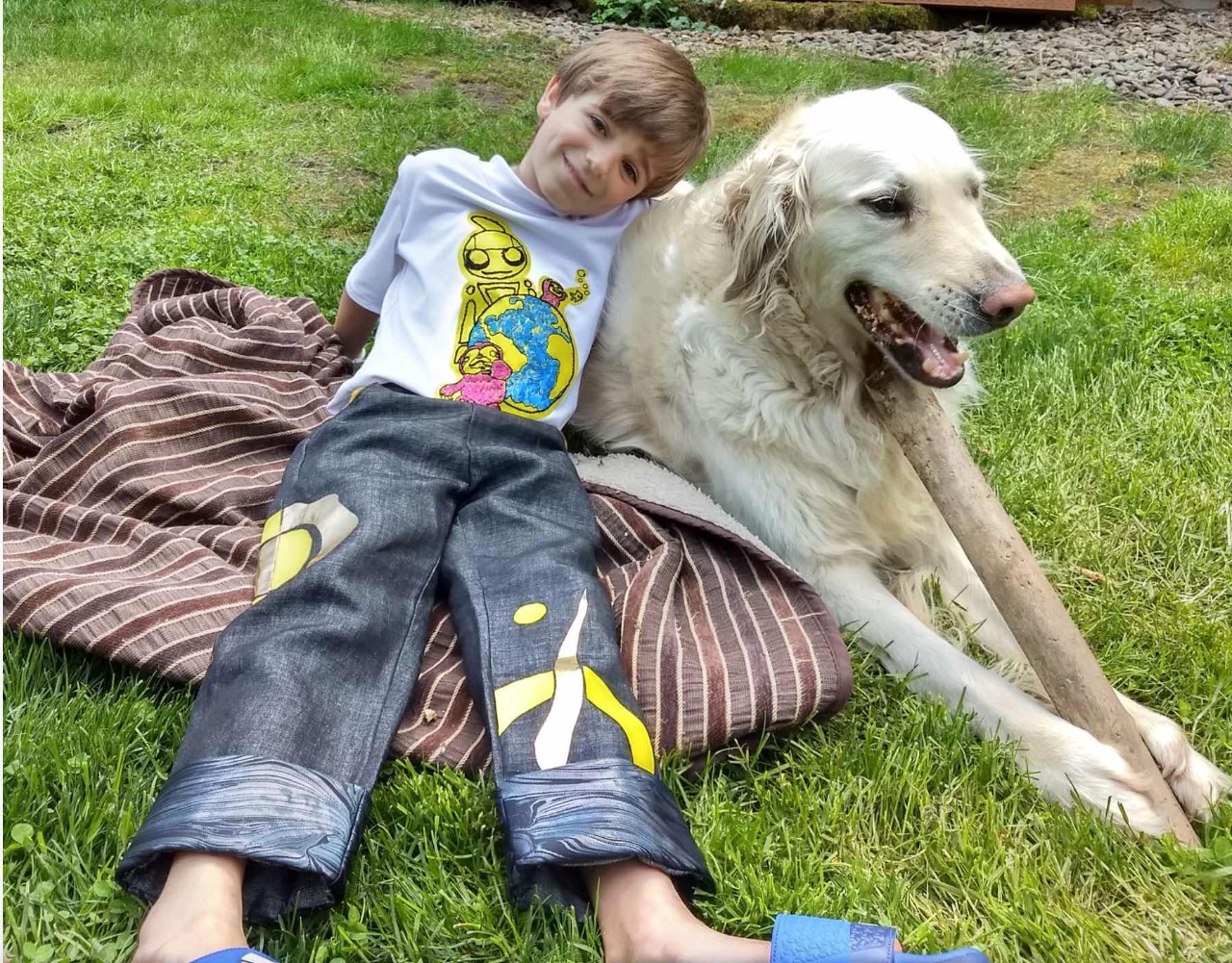 child modeling a look