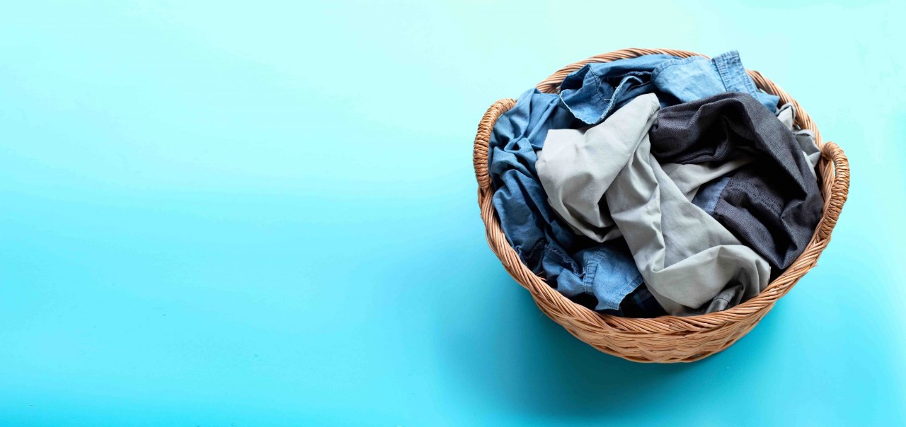 Clothes in laundry basket