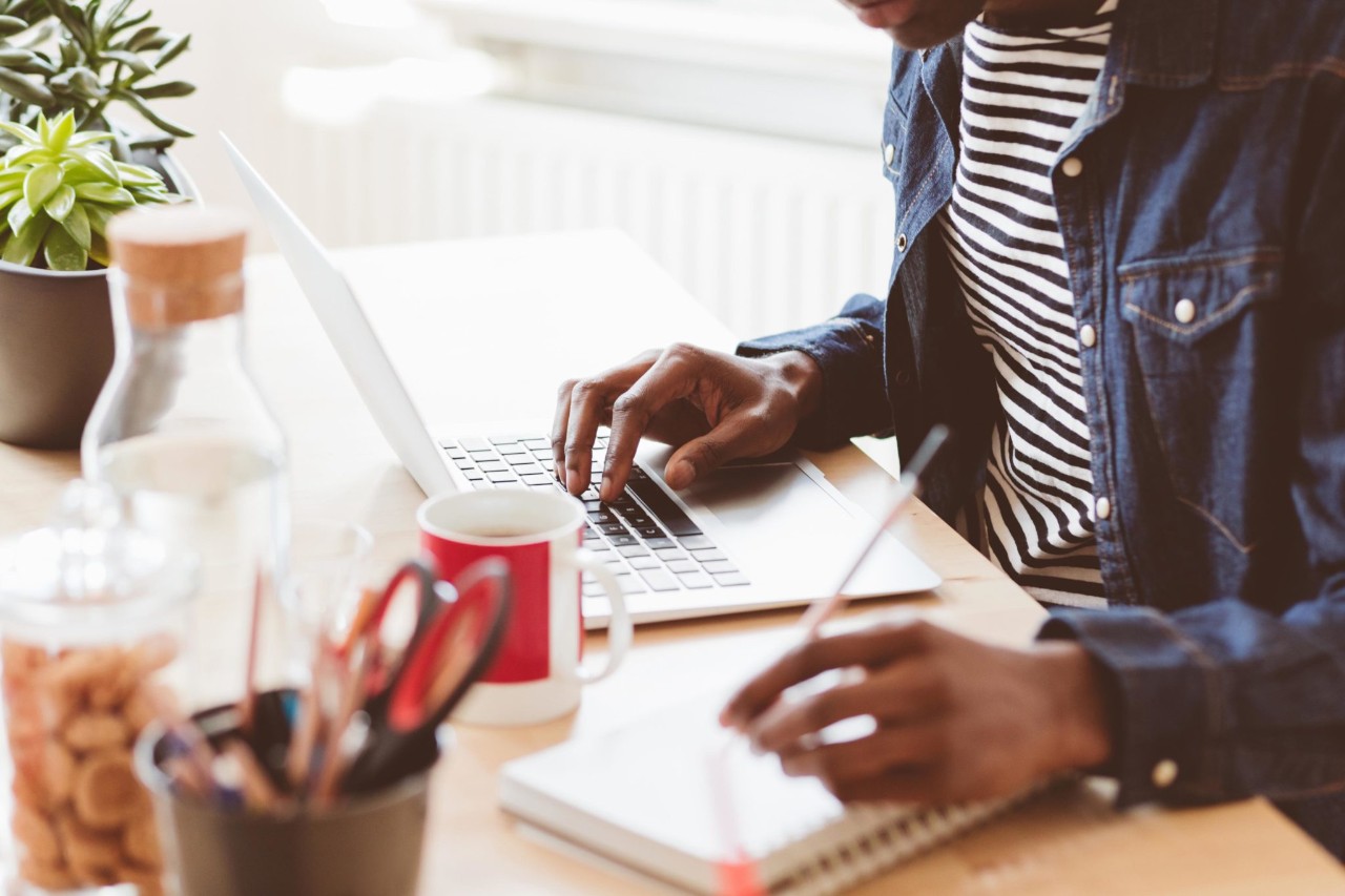 Man sitting at computer