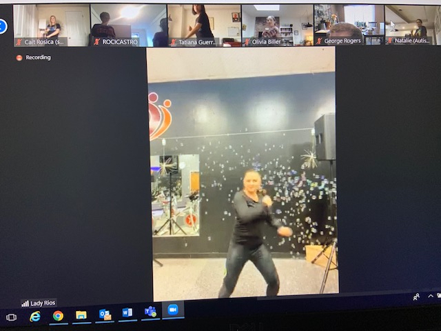 Screengrab of Zumba class