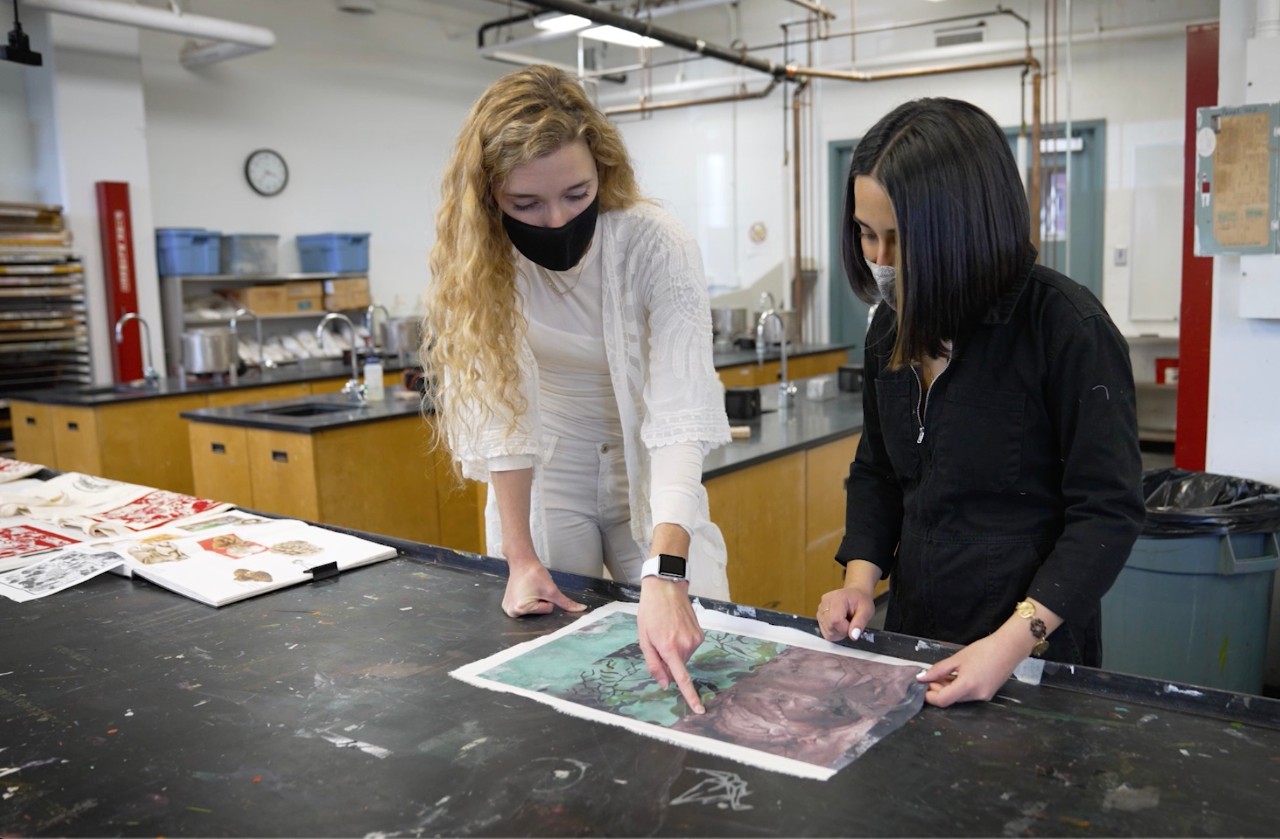 Two students working on their proejct