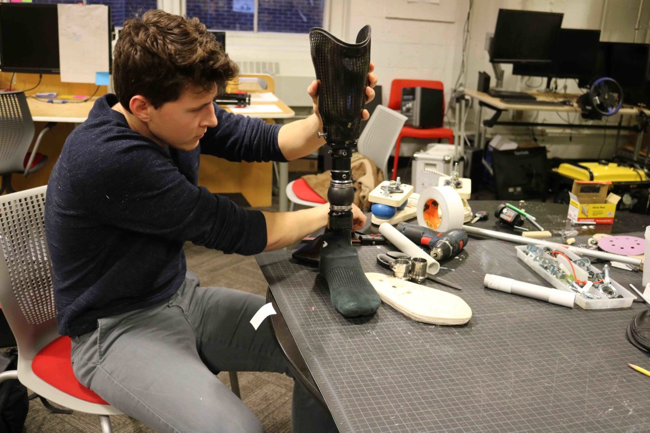 Zachary Samalonis working in the studio