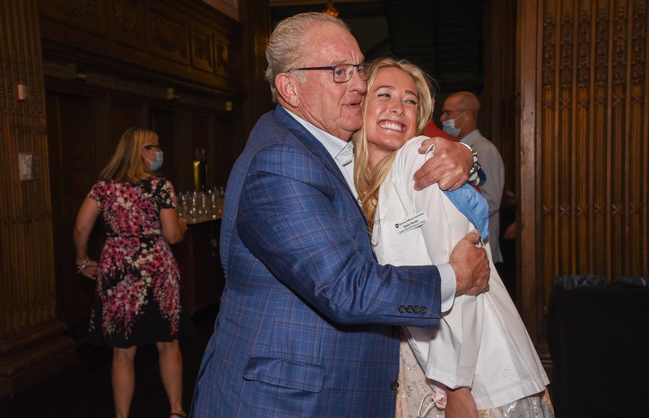 Student Emily Hunter at the White Coat