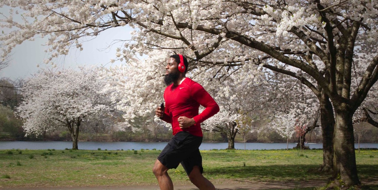 Man running in Philadelphia
