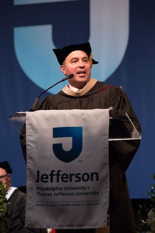 Drew Morrisroe spoke at Jefferson's 2018 Commencement.