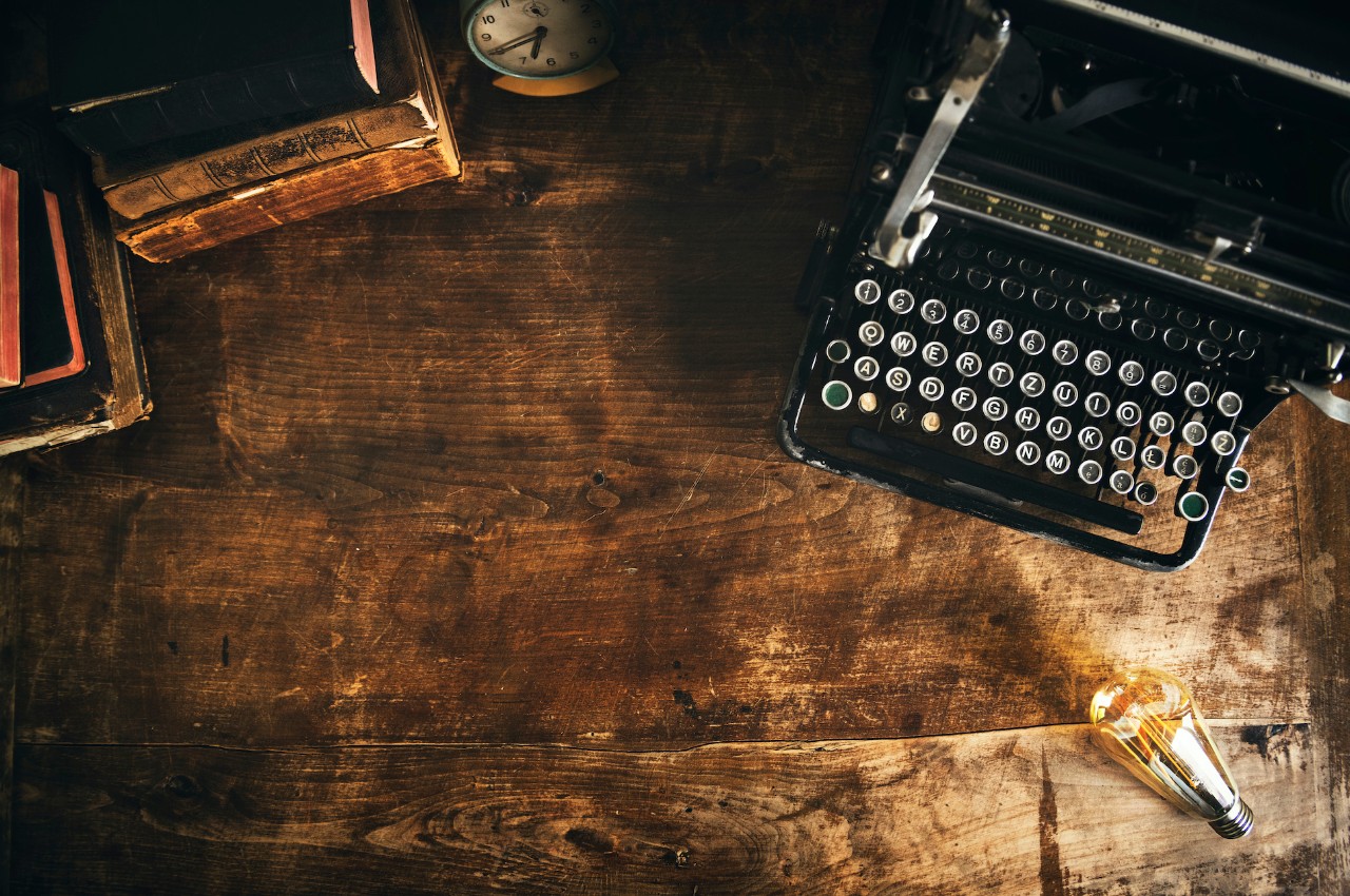 Typewriter on a table