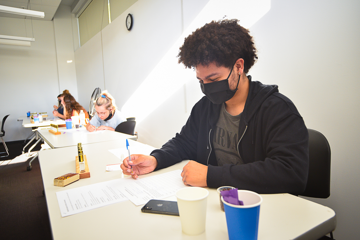 Student in a classroom
