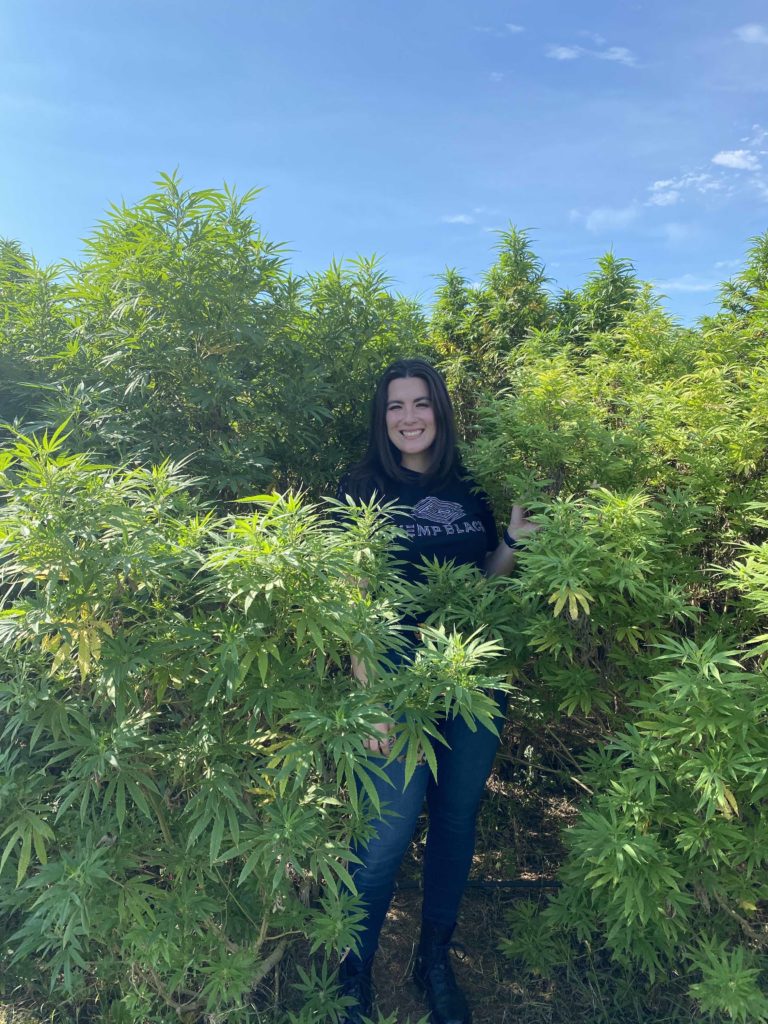 Isabella Siravo in a hemp field
