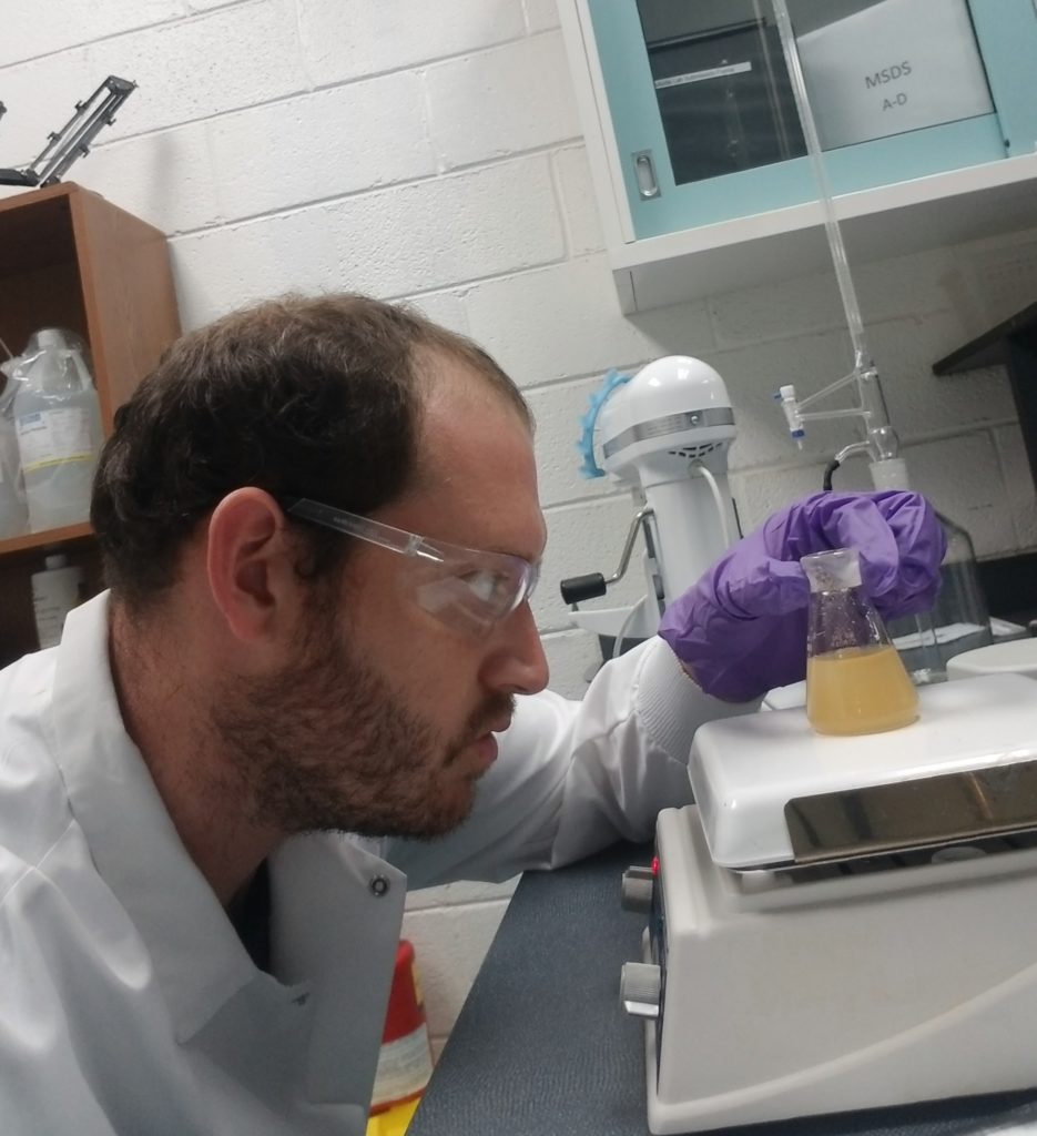 Seth Michael Martin working in the lab.
