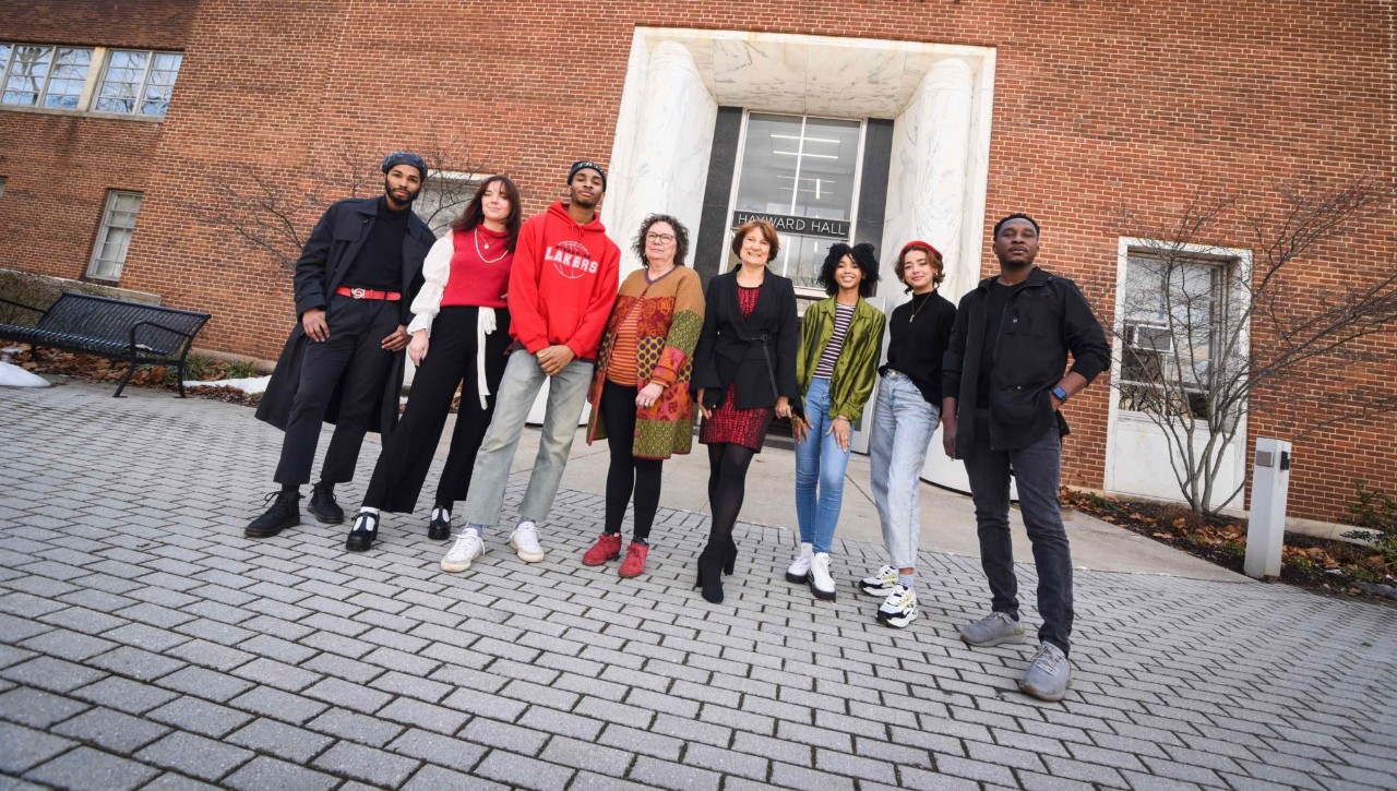 Fashion faculty and staff outside Hayward