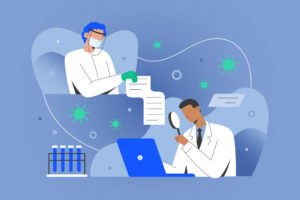 Illustration of two physician-scientists