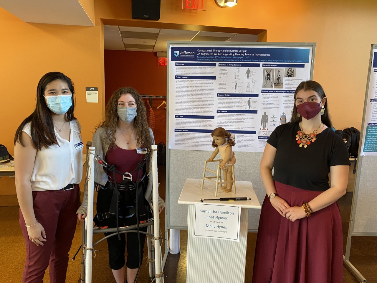 Students stand by their project