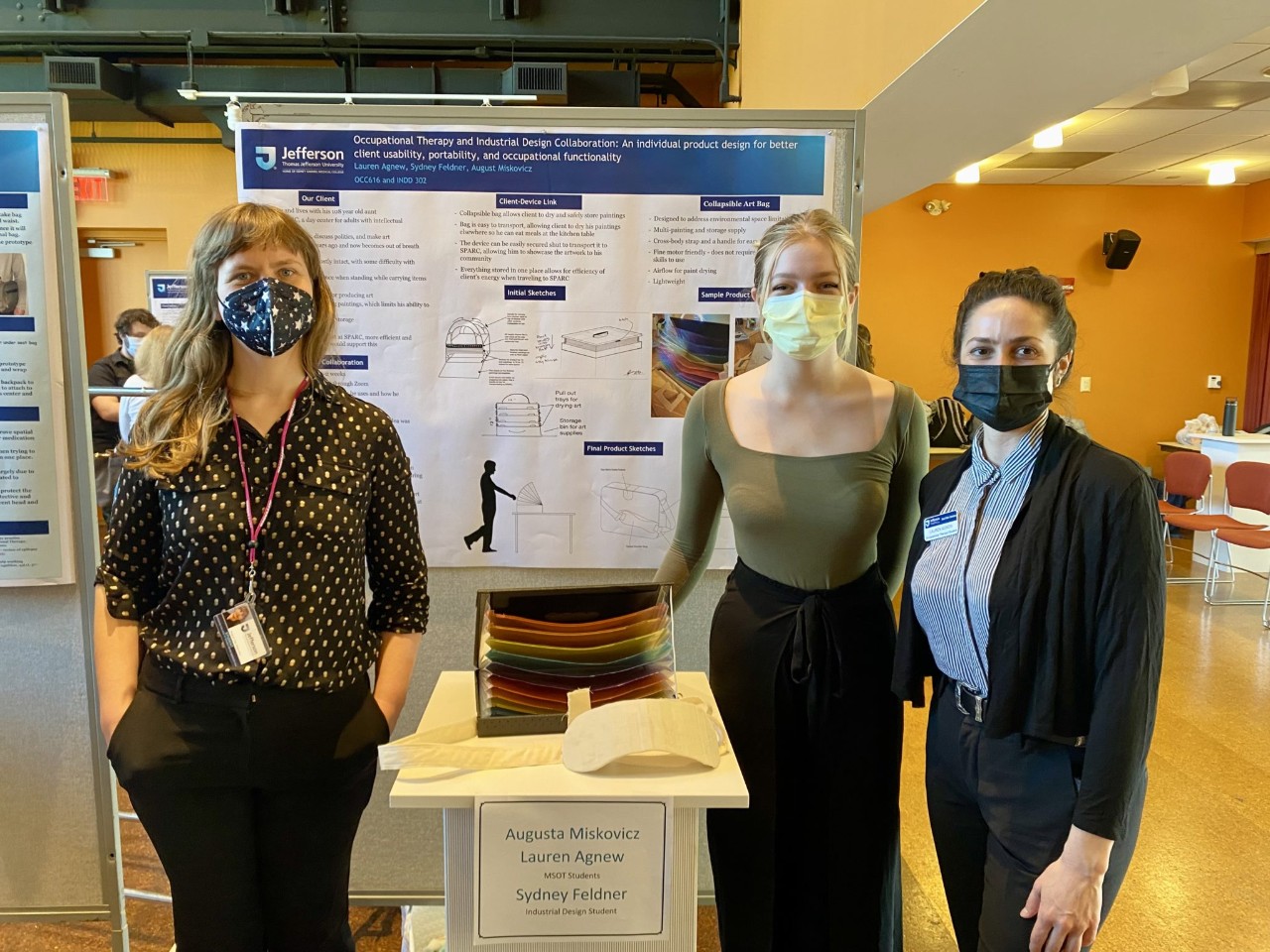 Students stand by their project
