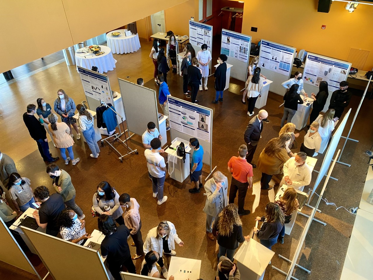 Overhead image of all the student projects