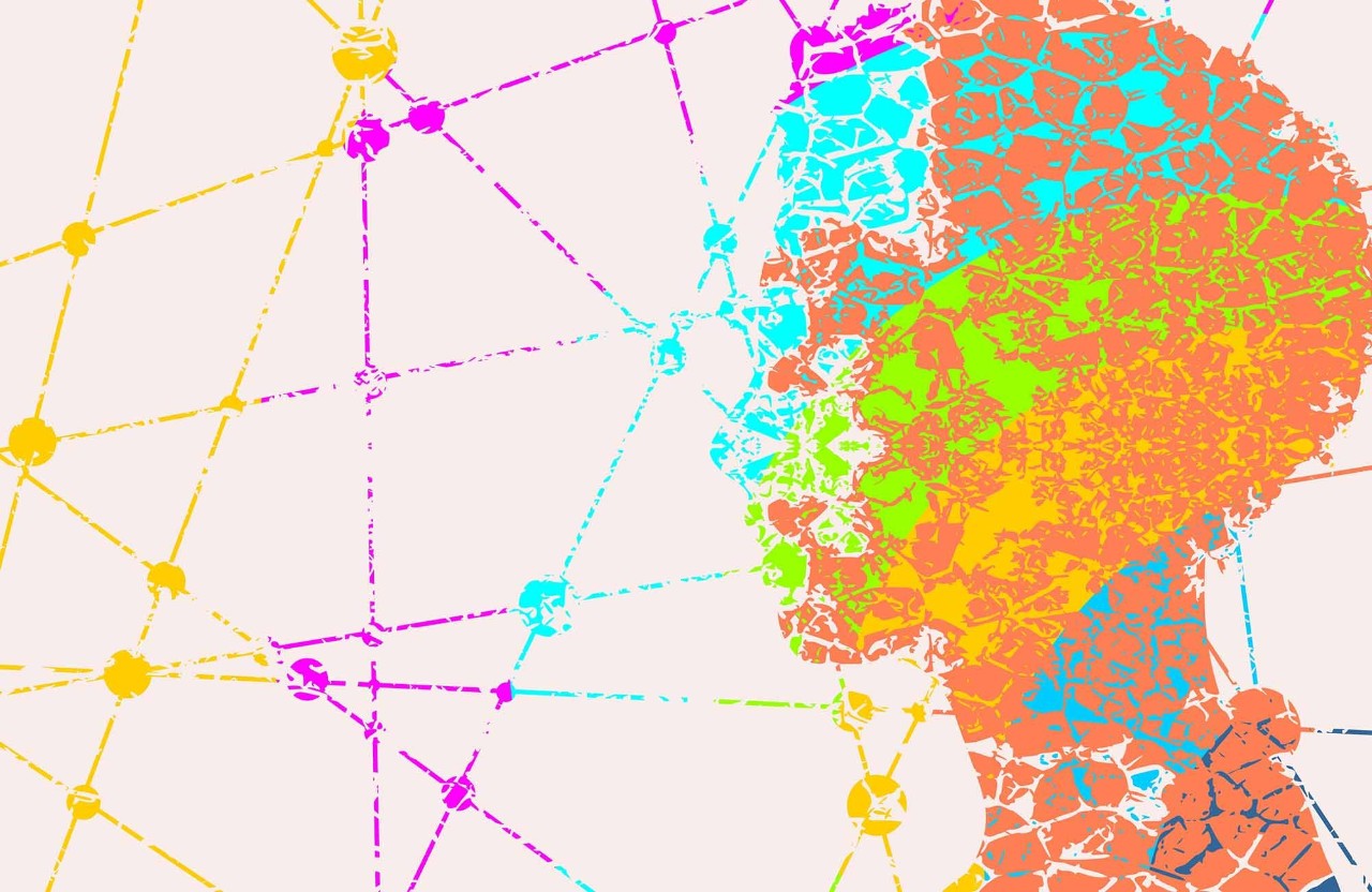 illustration of a brain with connections coming from it.