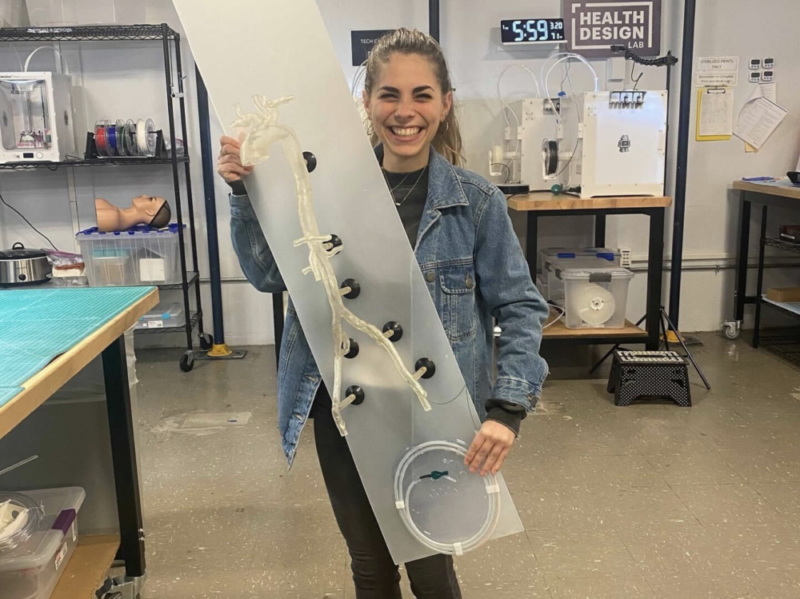Eva Varotsis created an entire full-scale aorta model for Jefferson’s vascular surgery department