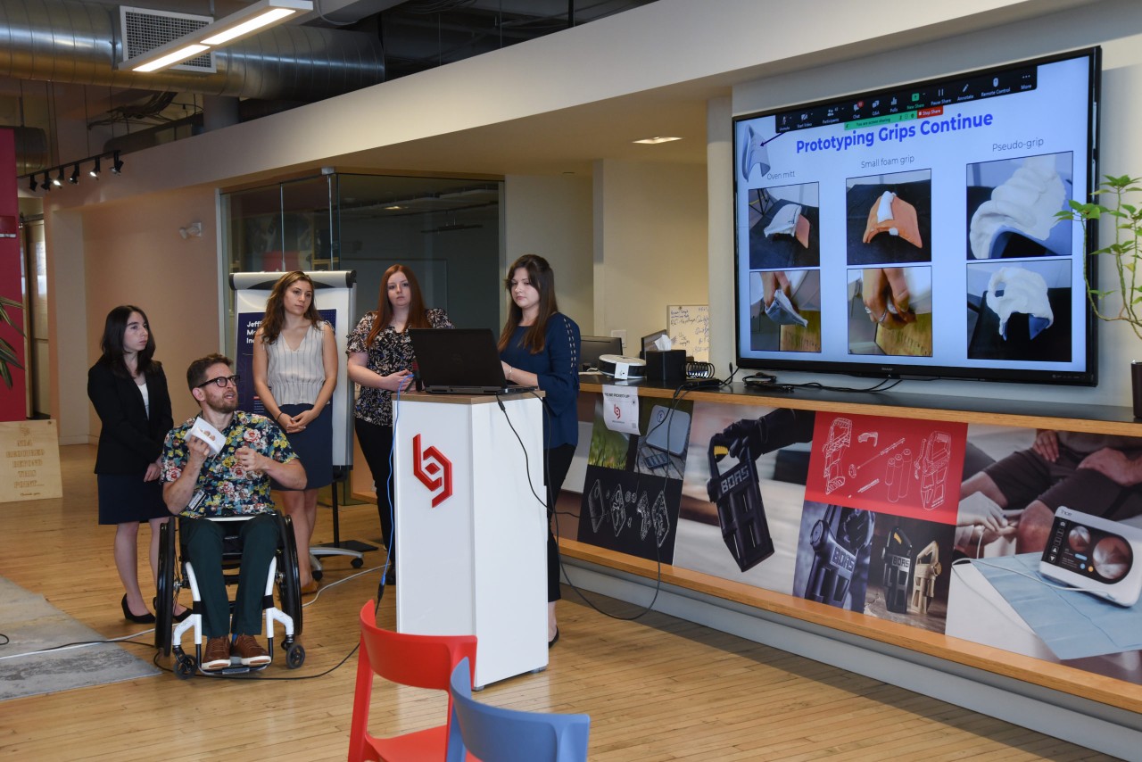 Students pitch their work at JeffSolves