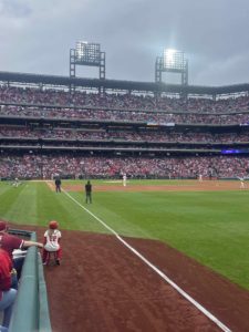 Cayla Kalani by the first base line