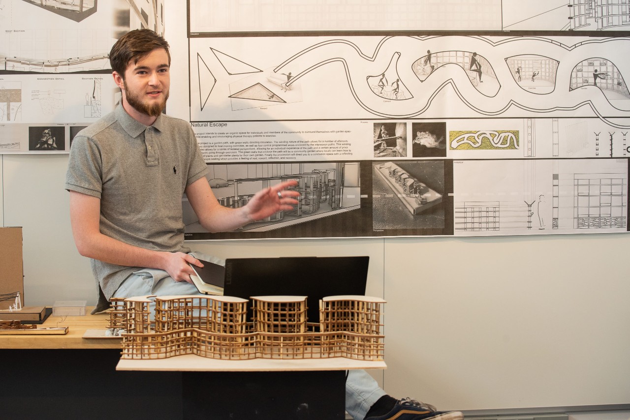 Architecture student Samuel Becker partnered with PT student Cristy Peterson on the "Natural Escape" project.