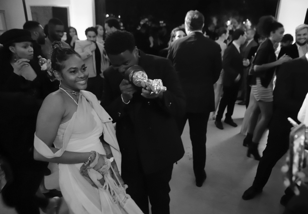 Shaka King and Antoinette at the Oscars