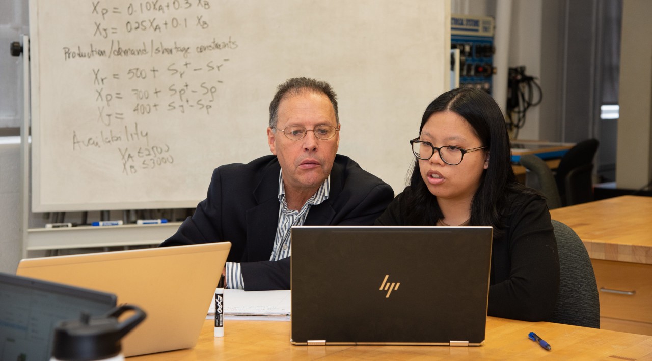 Engineering student working with Dr. Tovia