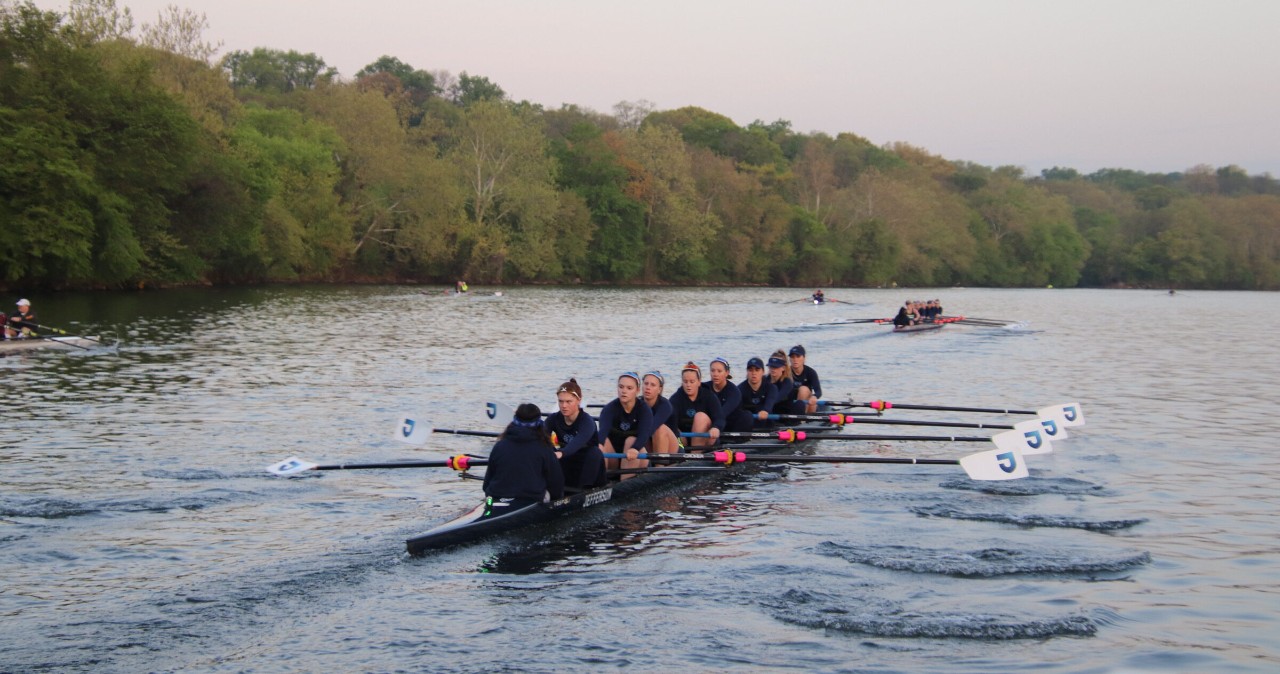 Women's Rowing team on the water