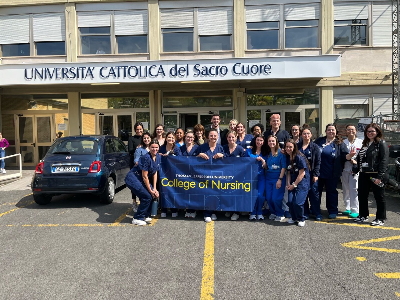 group shot of nursing students in Rome