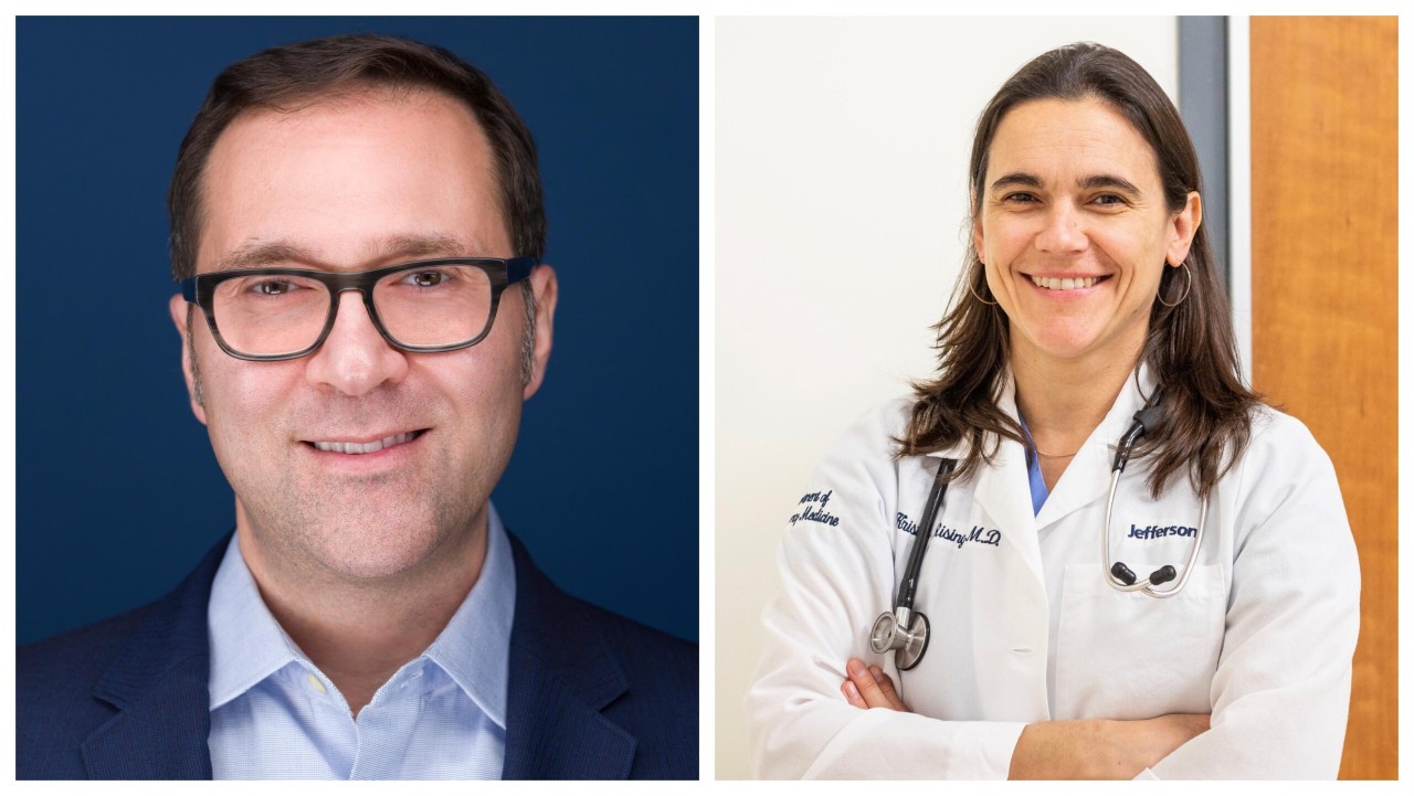 Headshots of Dr. Dimitrios Papanagnou and Dr. Kristin Rising