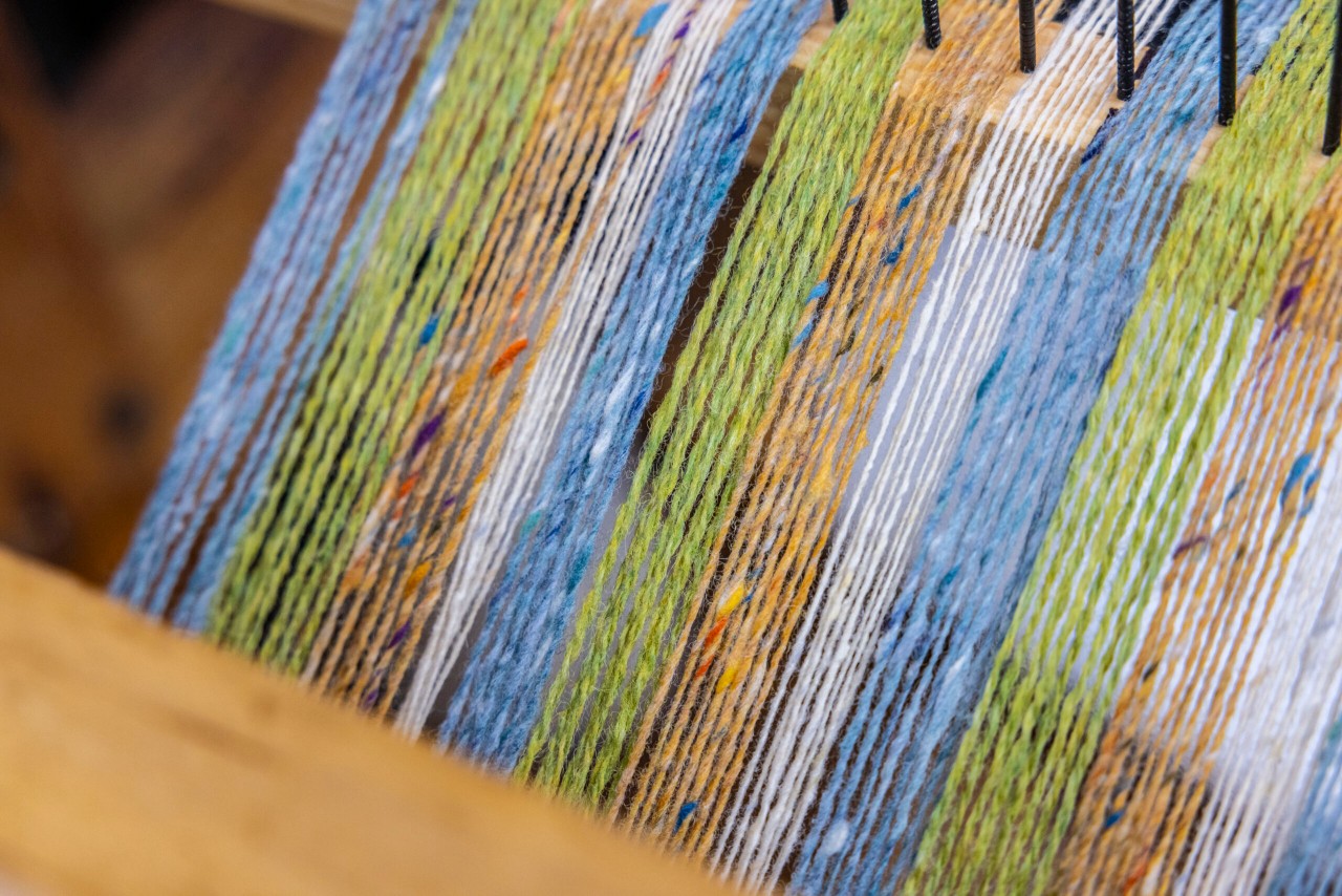 close up of a loom.