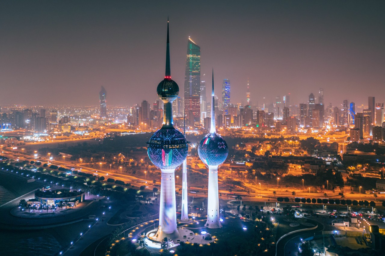 Nighttime view of Kuwait City