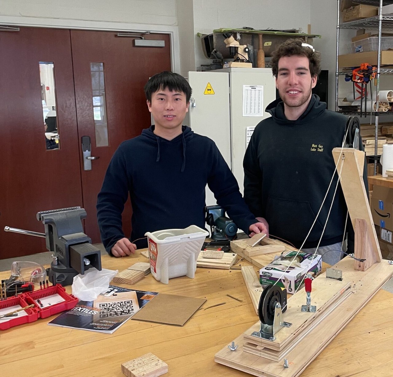 Engineering students working on their capstones
