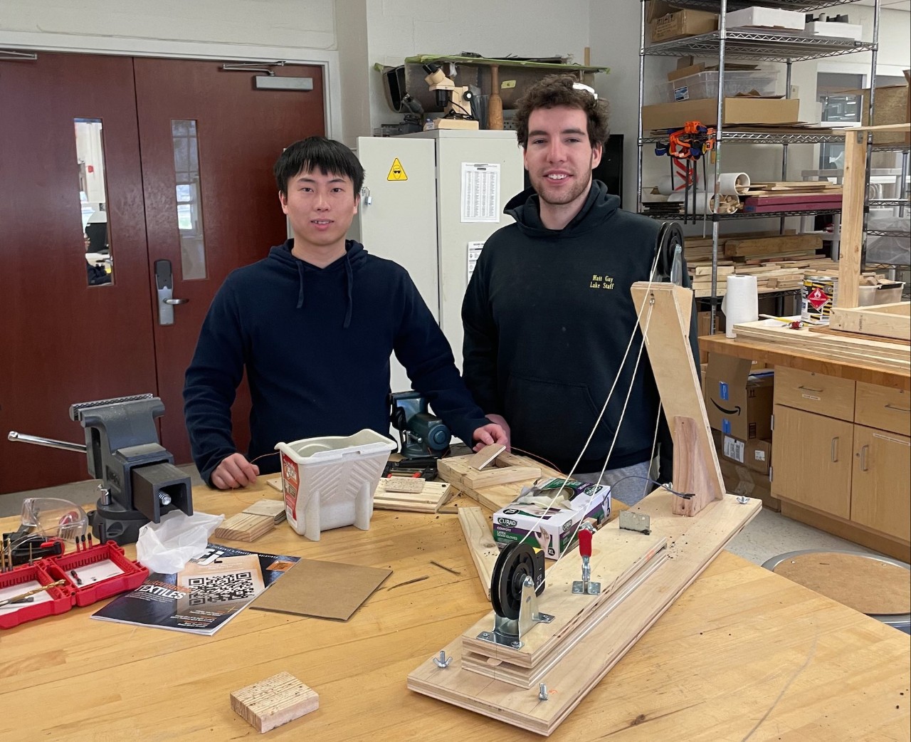 Engineering students working on their capstones