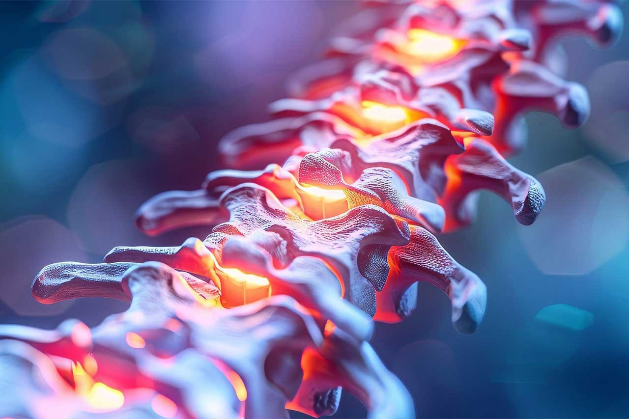 Understanding amyotrophic lateral sclerosis depicting muscle weakening and spinal cord atrophy