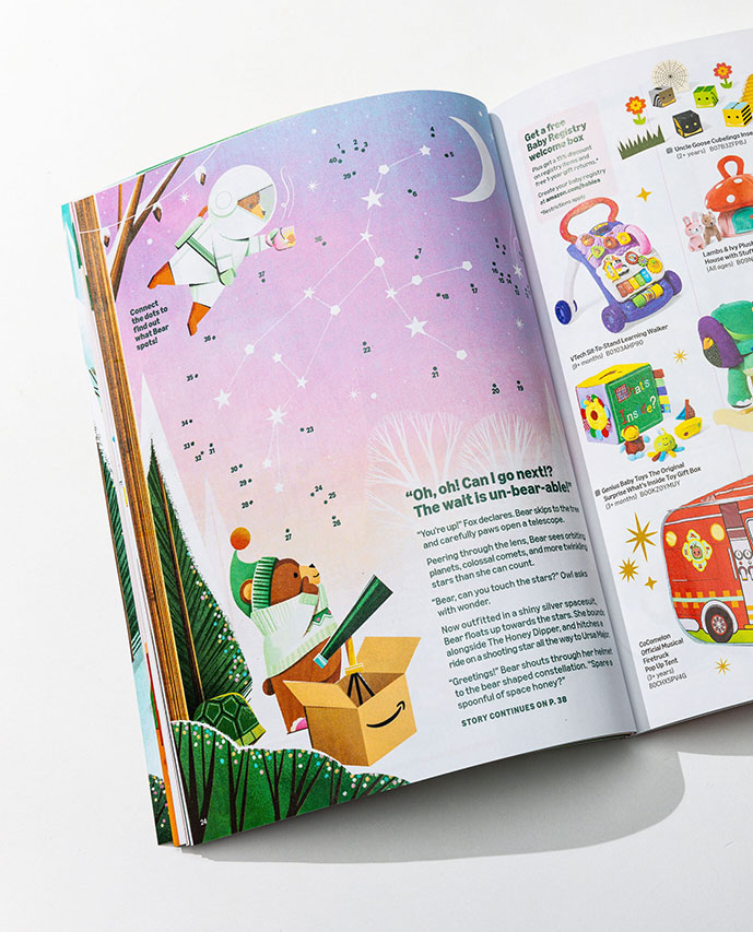 Jefferson grad Laura Moyer illustrated the forest friends of Bear, Owl, Mouse, Fox and Racoon as they go on whimsical holiday adventures together.