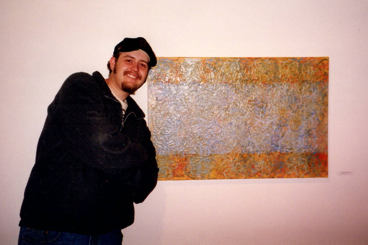 Dr. Roger Armen with his collection, "Biological Abstractions."