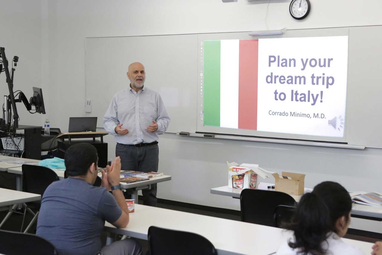 In instructor Dr. Corrado Minimo’s session, students learned how travel can support creativity by providing exposure to new perspectives and engaging critical problem-solving skills.