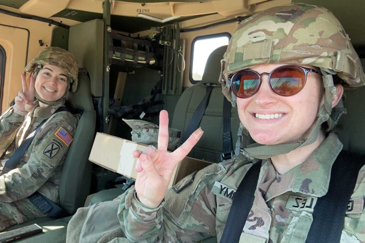College of Nursing student Ana Brunal (left) chose Jefferson because of its military-friendly assistance. She's pictured here with Staff Sgt. Amber Gonzalez.