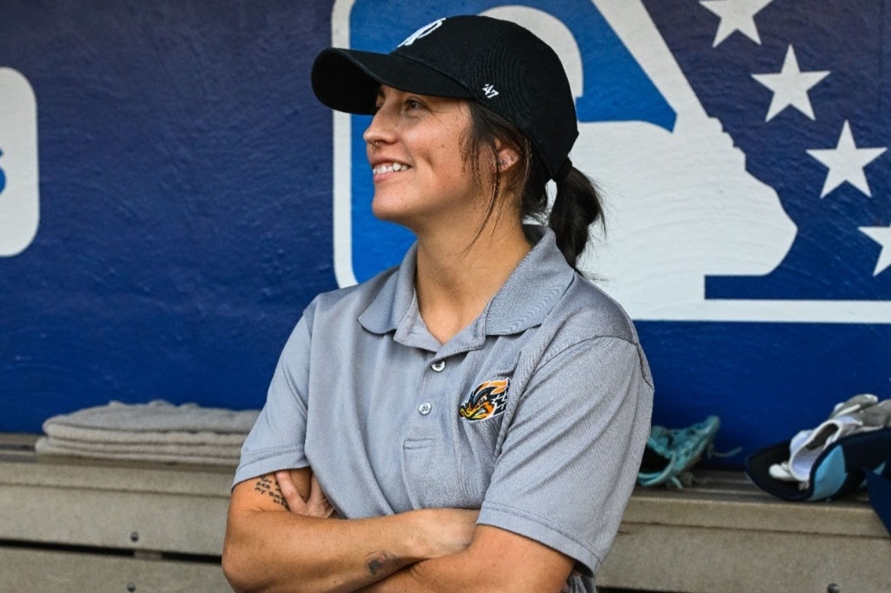 Alumna Karina Gonzalez is a trainer with the Akron RubberDucks, the Cleveland Guardians’ minor league team. 