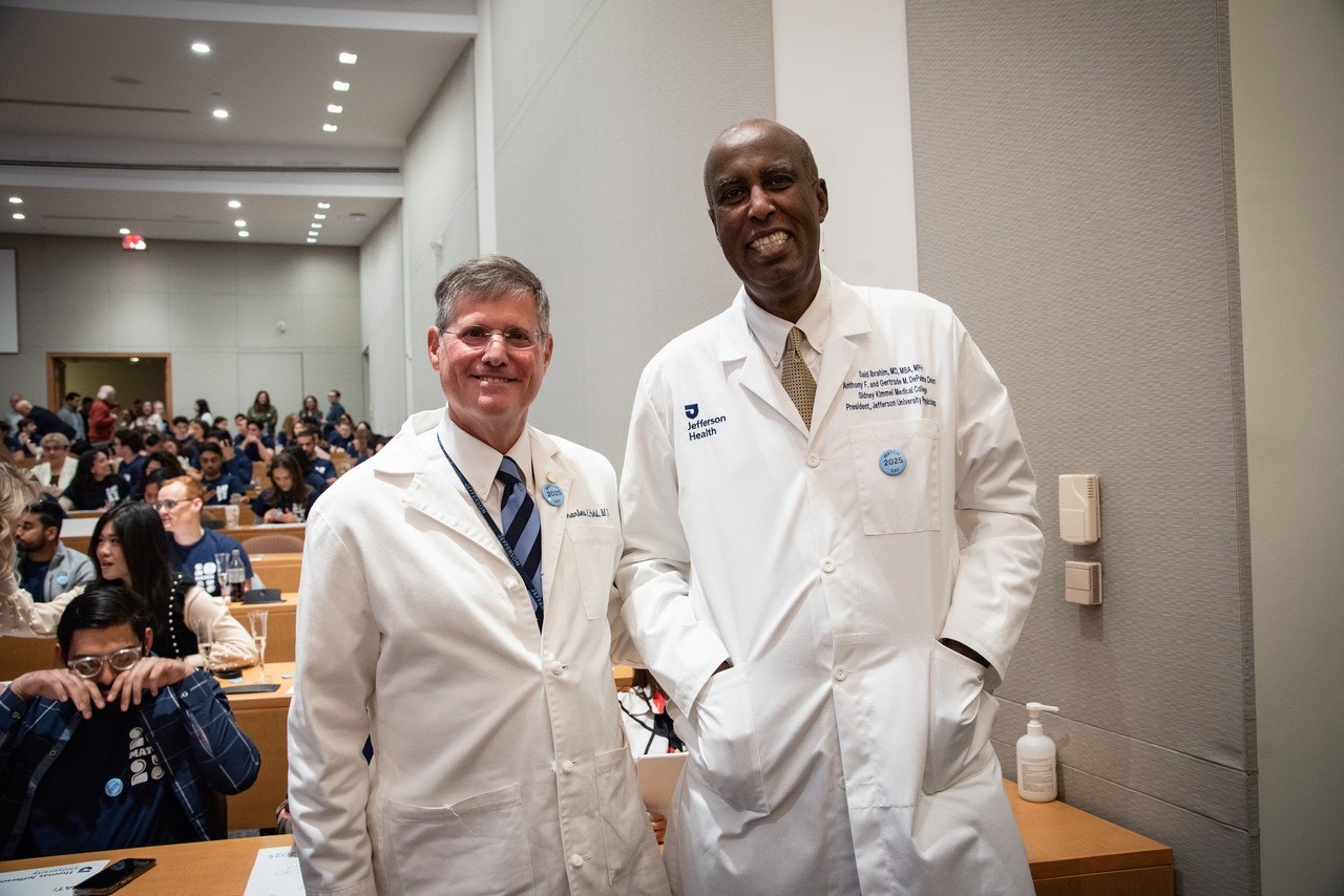 Drs. Charles Pohl and Said Ibrahim congratulated the Class of 2025 at the March 21 Match Day ceremony.
