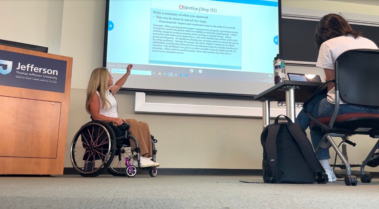 Amanda Parezo infuses her experiences as a rehab patient and disability advocate into the classroom.