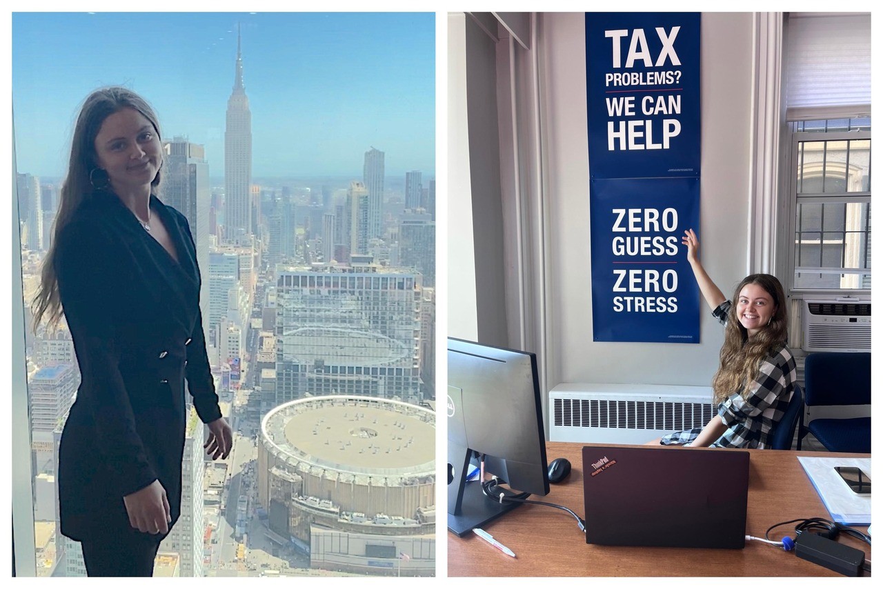 Accounting alumna Nicole Hrbkova interned with Ernst and Young and USA Tax Service. Graduating with her MBA in May, she recently accepted a full-time job with Ernst and Young as part of its audit staff in Manhattan. 