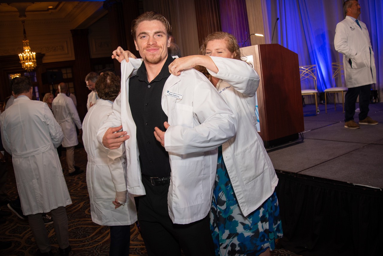 Coated by Dr. Alisa LoSasso, Mateja Stefanovic became inspired to enter medicine after hearing stories of his grandfather, a physician in the former Yugoslavia.