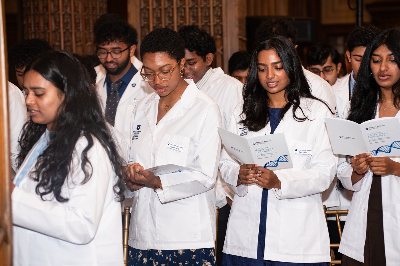 As part of the White Coat Ceremony, the Class of 2029 recited the Hippocratic Oath.