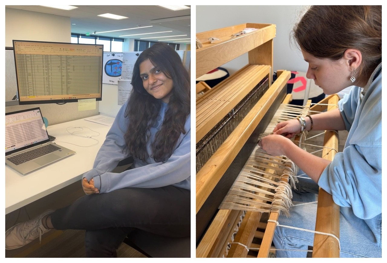 This summer, finance student Raina Kalpesh Mehta worked at Subaru, and textile product science student Maggie Robinson worked at Four Acres Living, a fiber product farm.