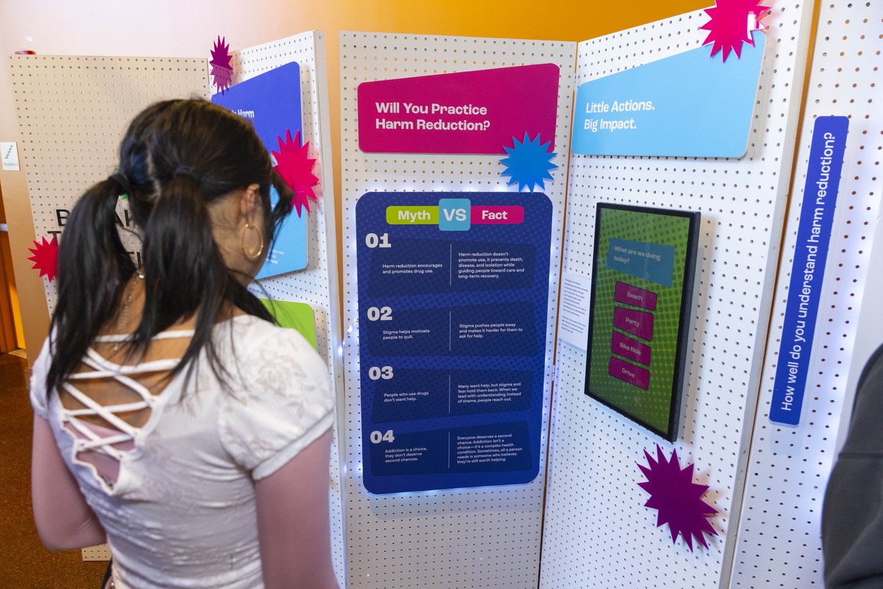 Using punk-pop style, VCD students designed digital and physical interactive games and activities for the pop-up shop.